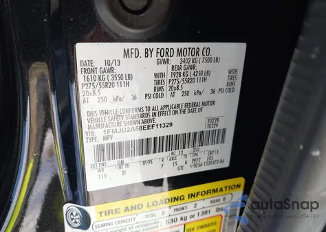 2014 Ford Expedition Limited z USA, uszkodzony, nr VIN 1FMJU2A58EEF11329